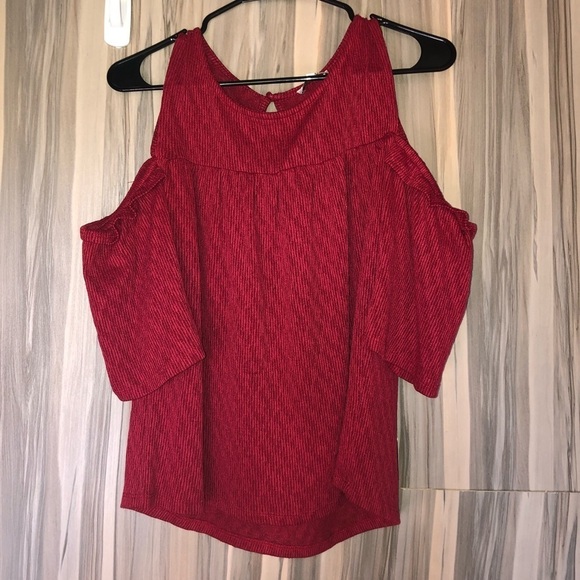 Lucky Brand red open shoulder shirt formal or everyday shirt size XS​​​​ - Picture 5 of 11
